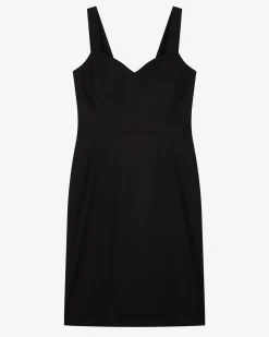 Robe courte effet corset en laine noire