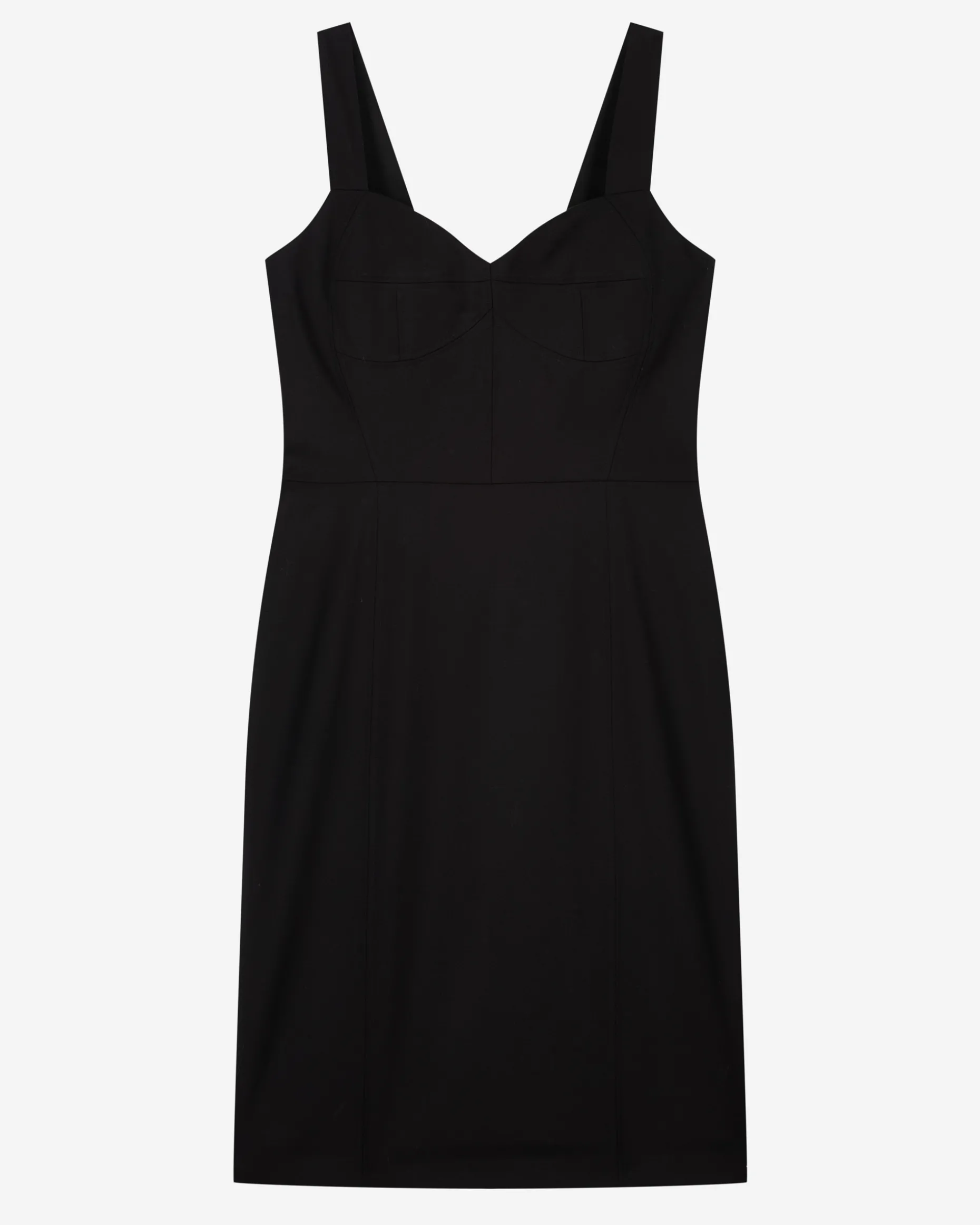 Robe courte effet corset en laine noire