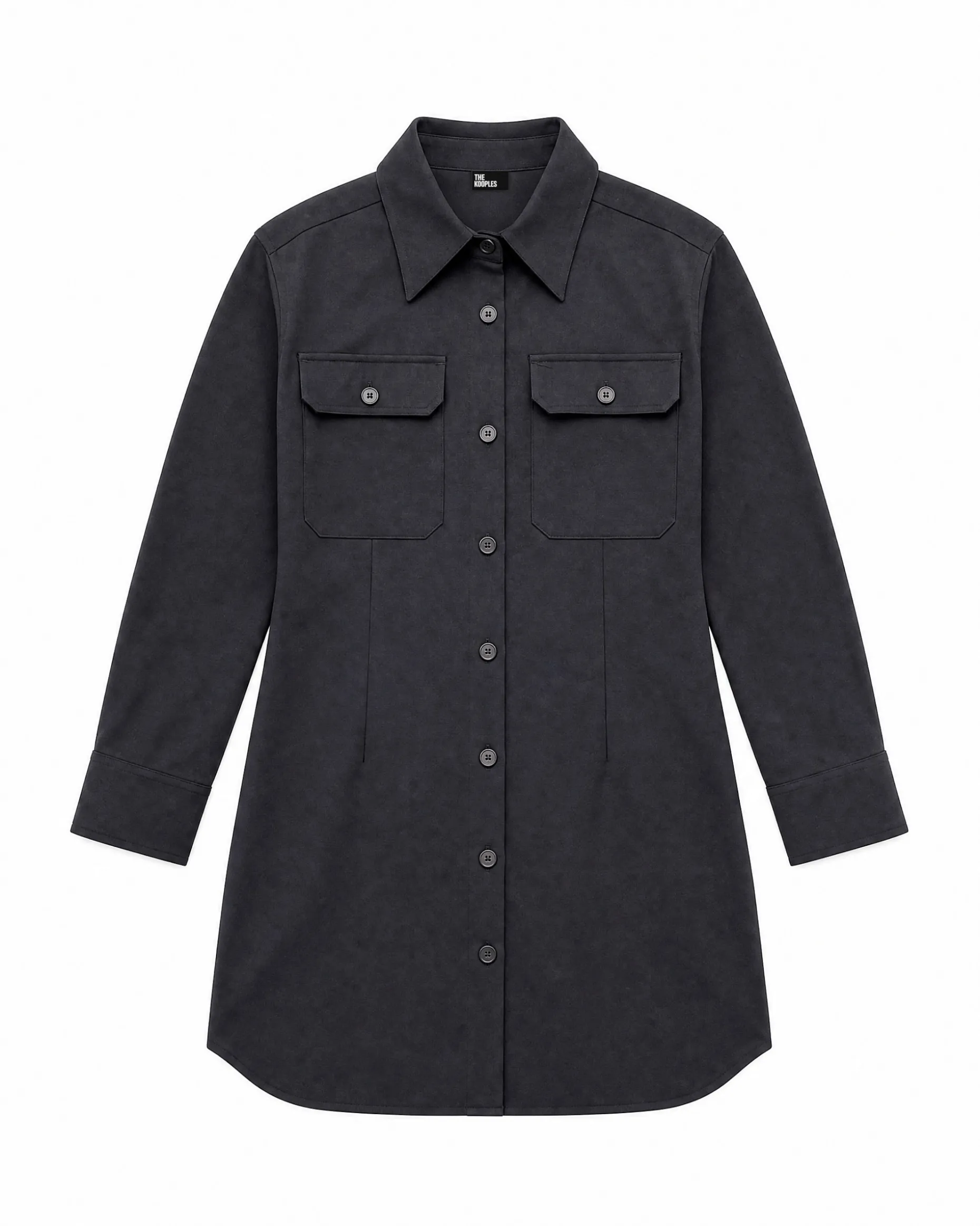Robe courte en laine mélangée noire