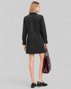 Robe courte en laine mélangée noire