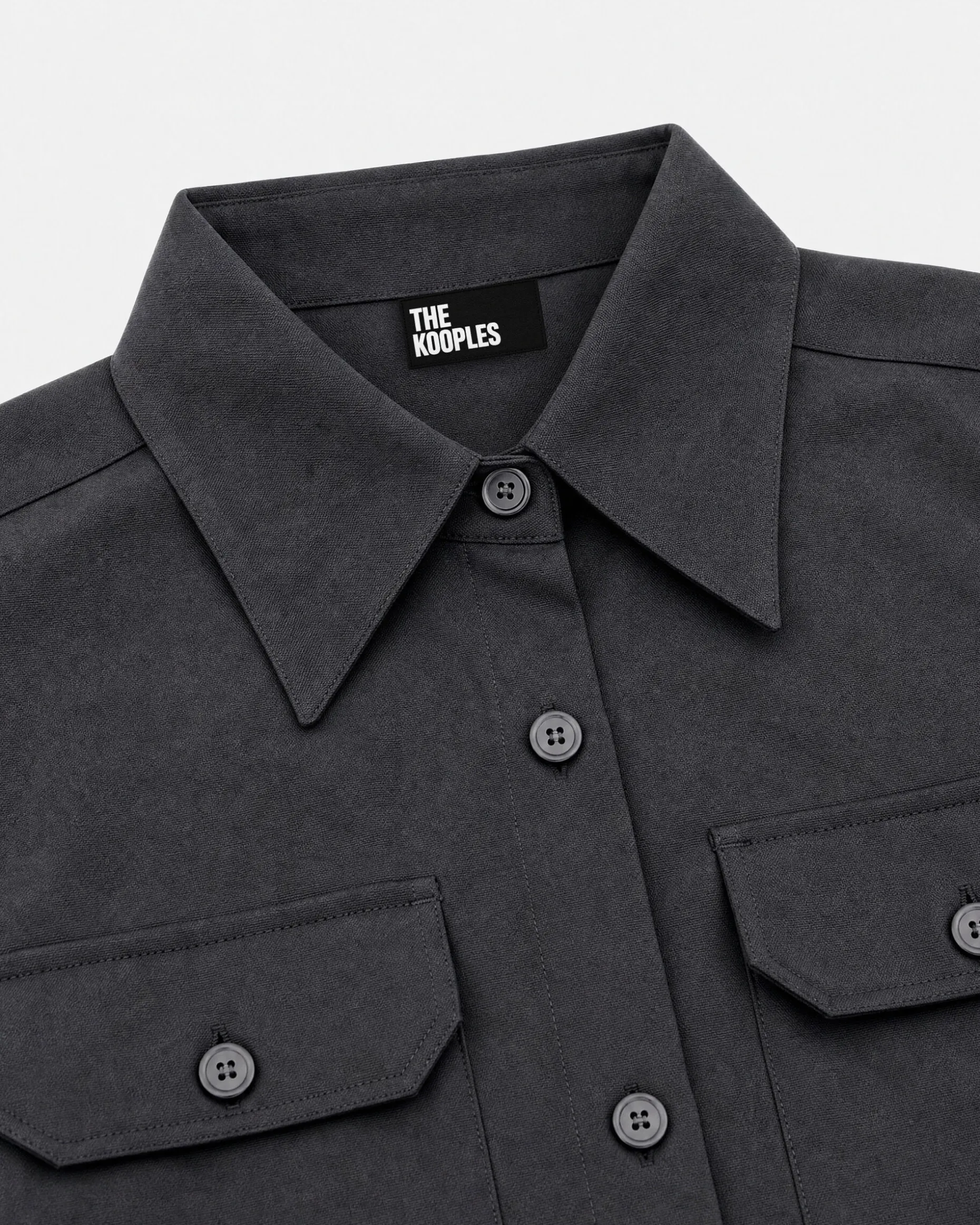 Robe courte en laine mélangée noire