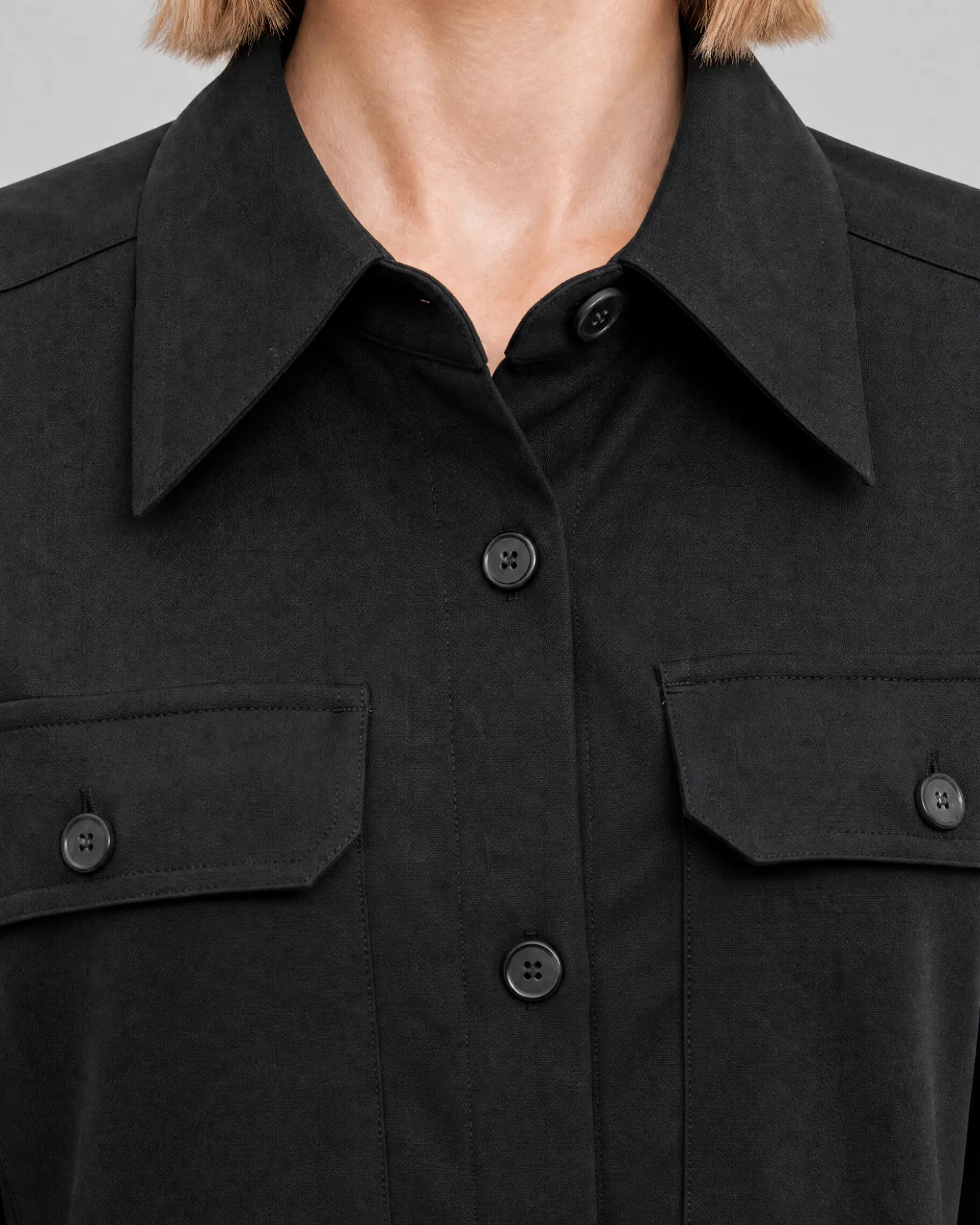 Robe courte en laine mélangée noire