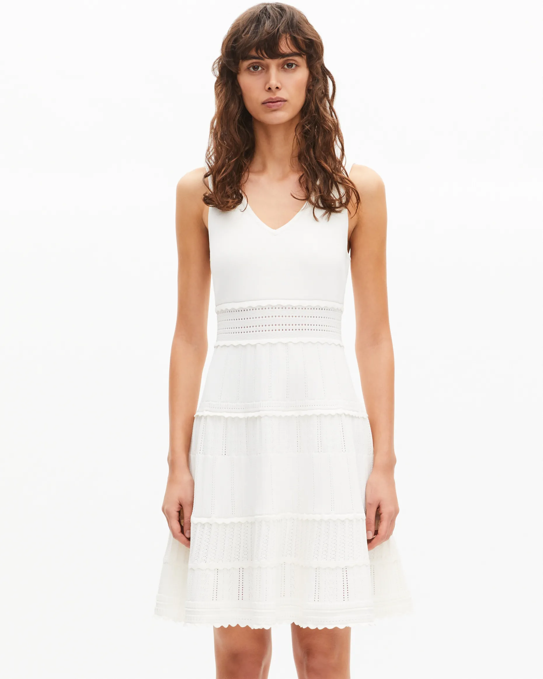 Robe courte en maille écrue