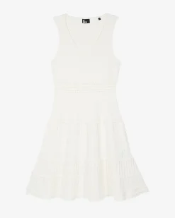 Robe courte en maille écrue