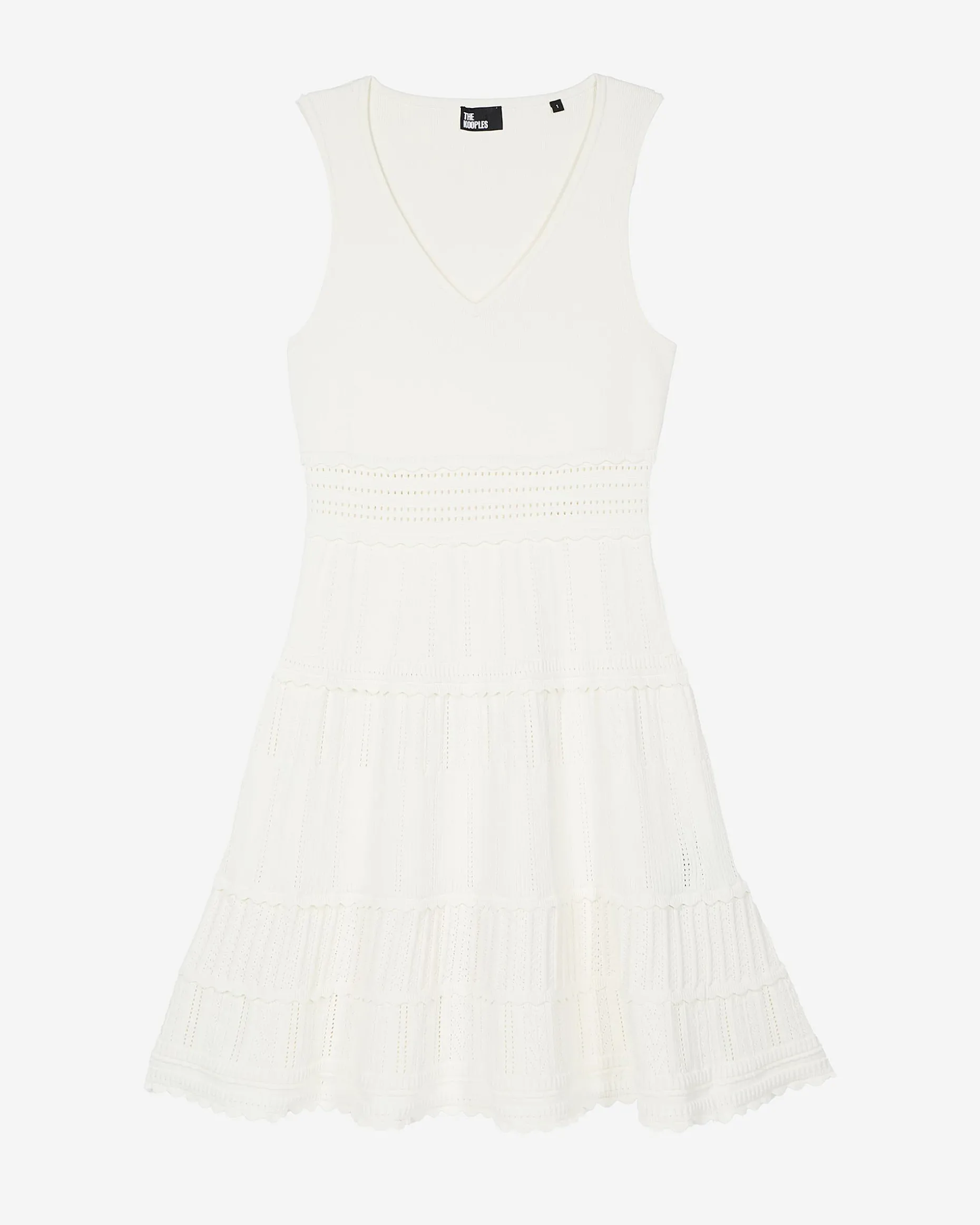 Robe courte en maille écrue