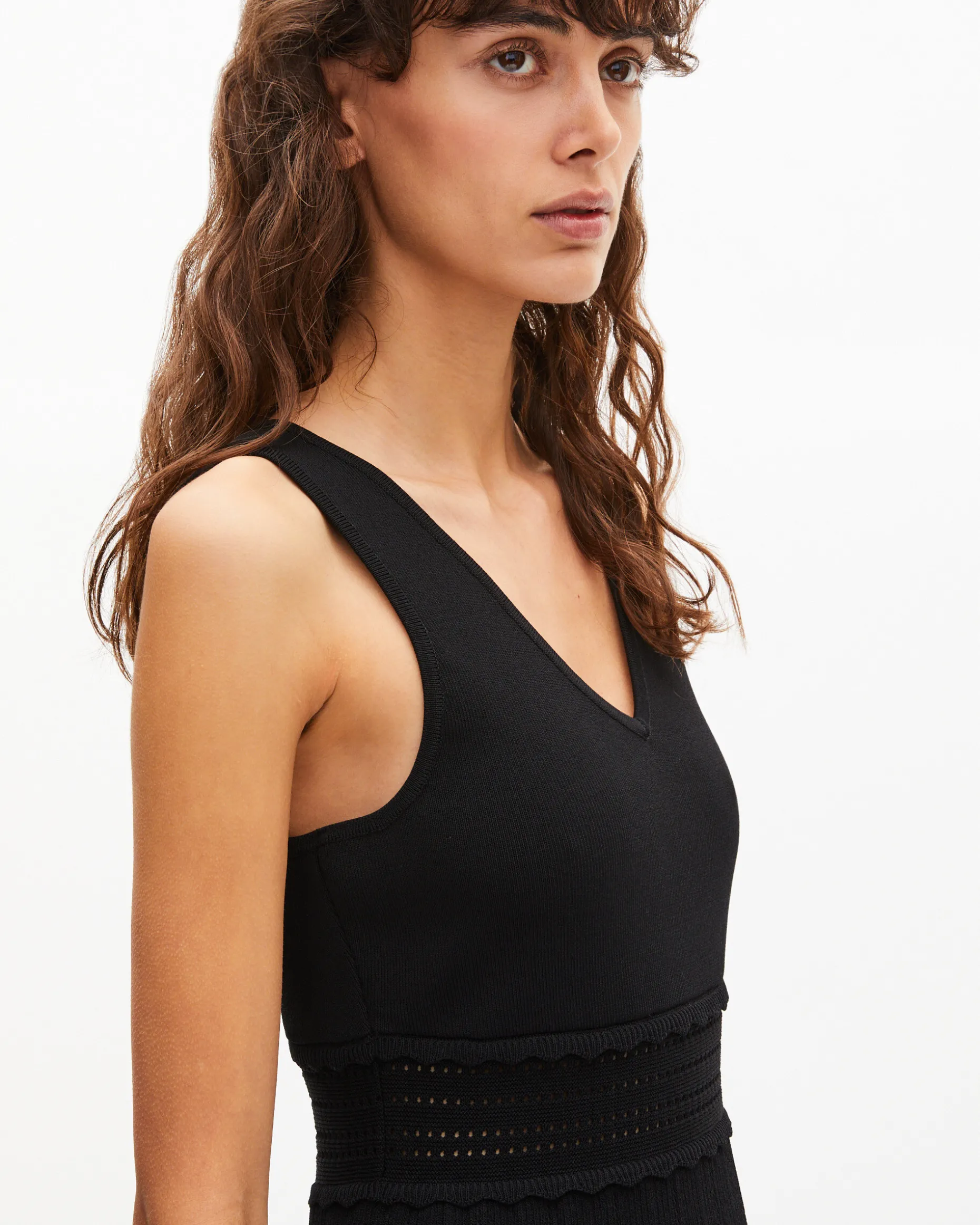 Robe courte en maille noire
