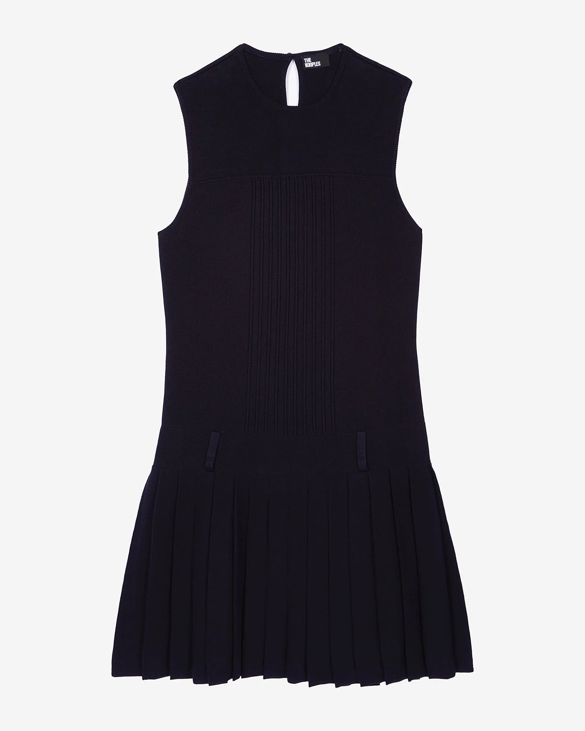 Robe courte en maille plissée marine