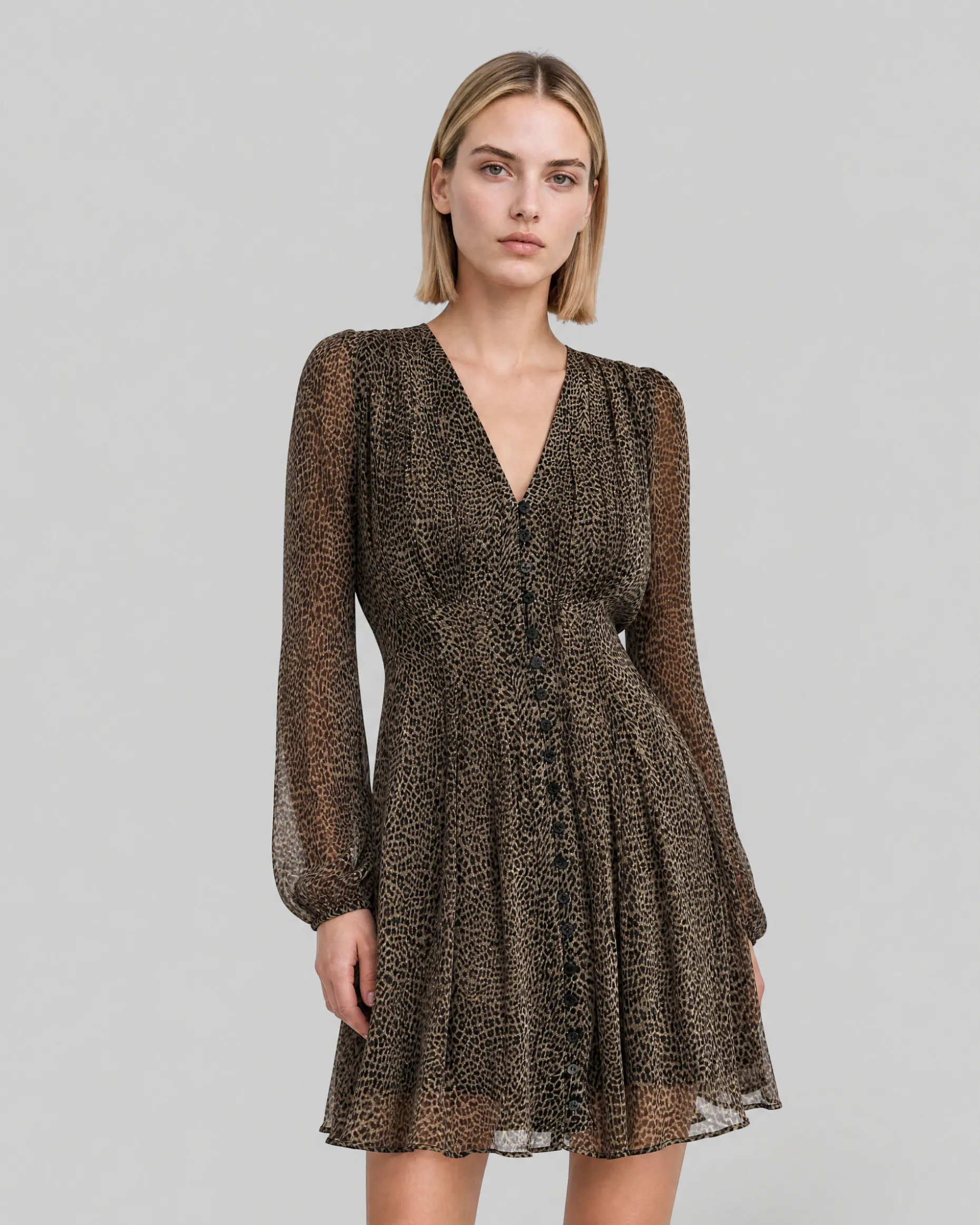 Robe courte imprimé léopard