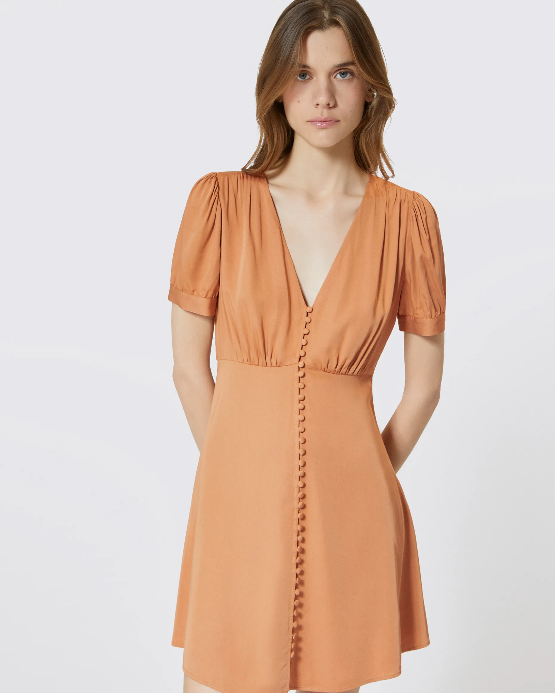Robe courte orange clair