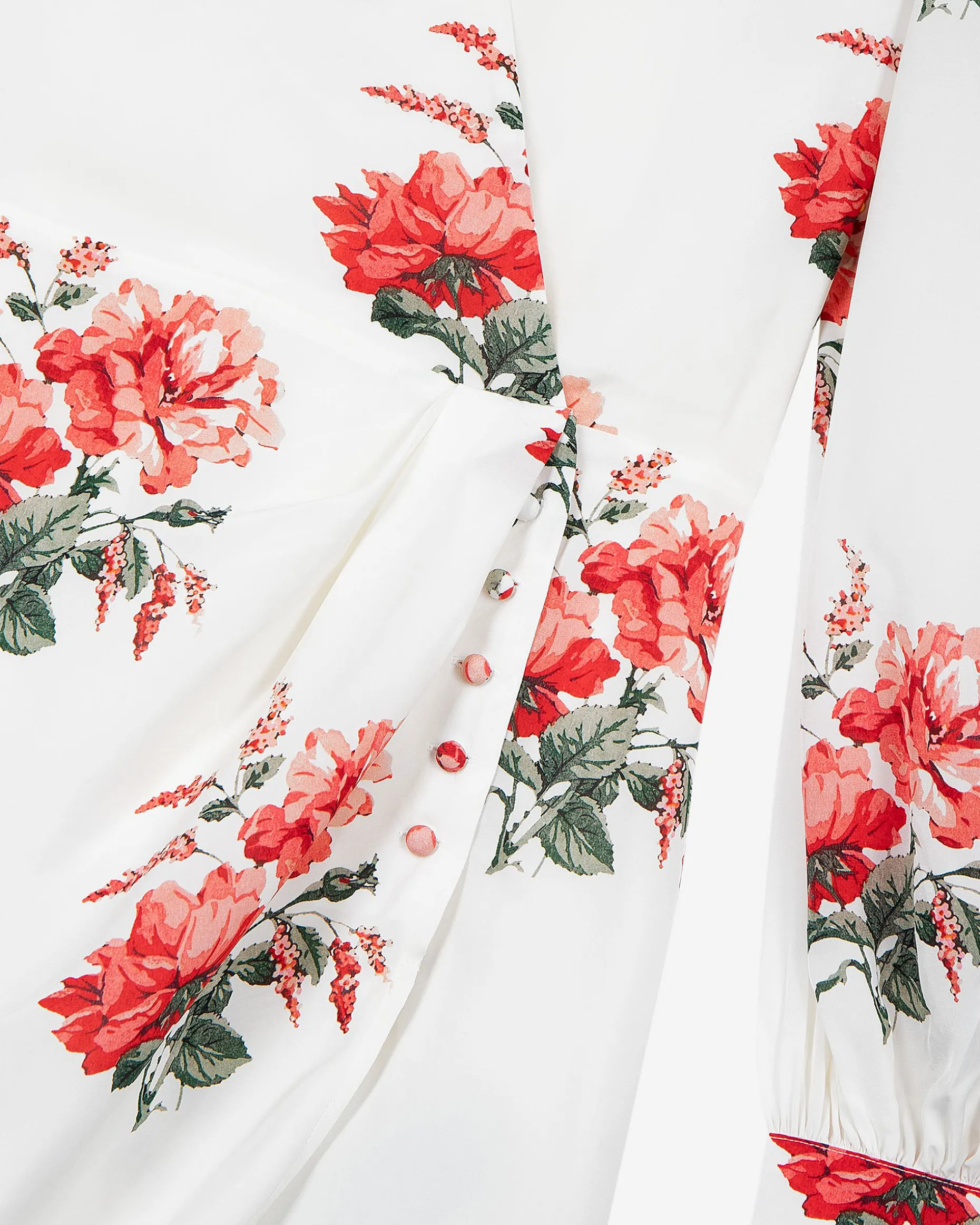 Robe courte portefeuille imprimé fleuri blanche