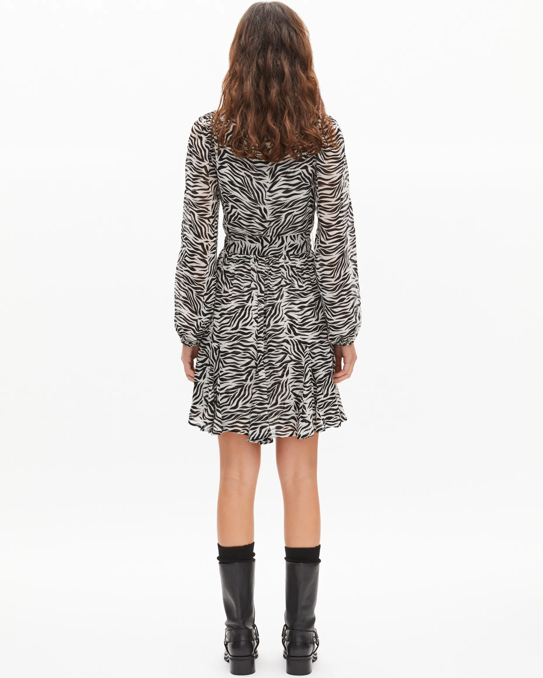 Robe courte portefeuille imprimée zèbre