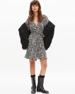 Robe courte portefeuille imprimée zèbre