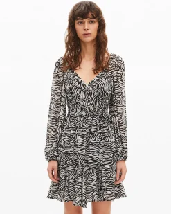 Robe courte portefeuille imprimée zèbre
