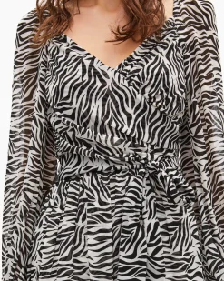 Robe courte portefeuille imprimée zèbre