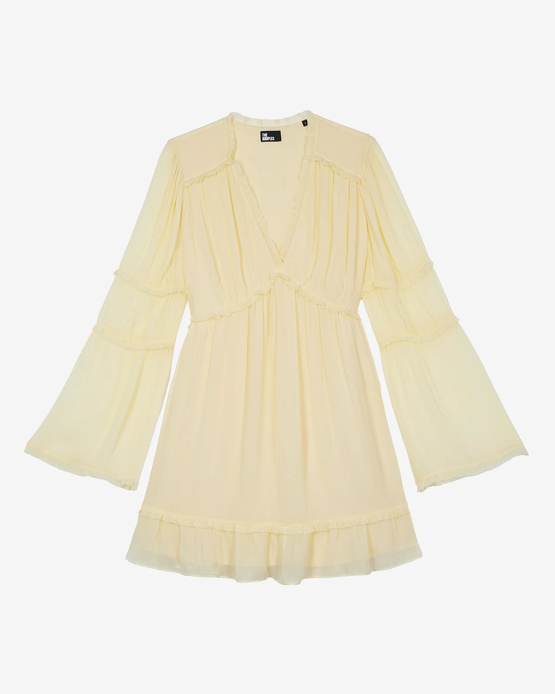 Robe courte volantée jaune
