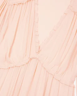 Robe courte volantée pêche