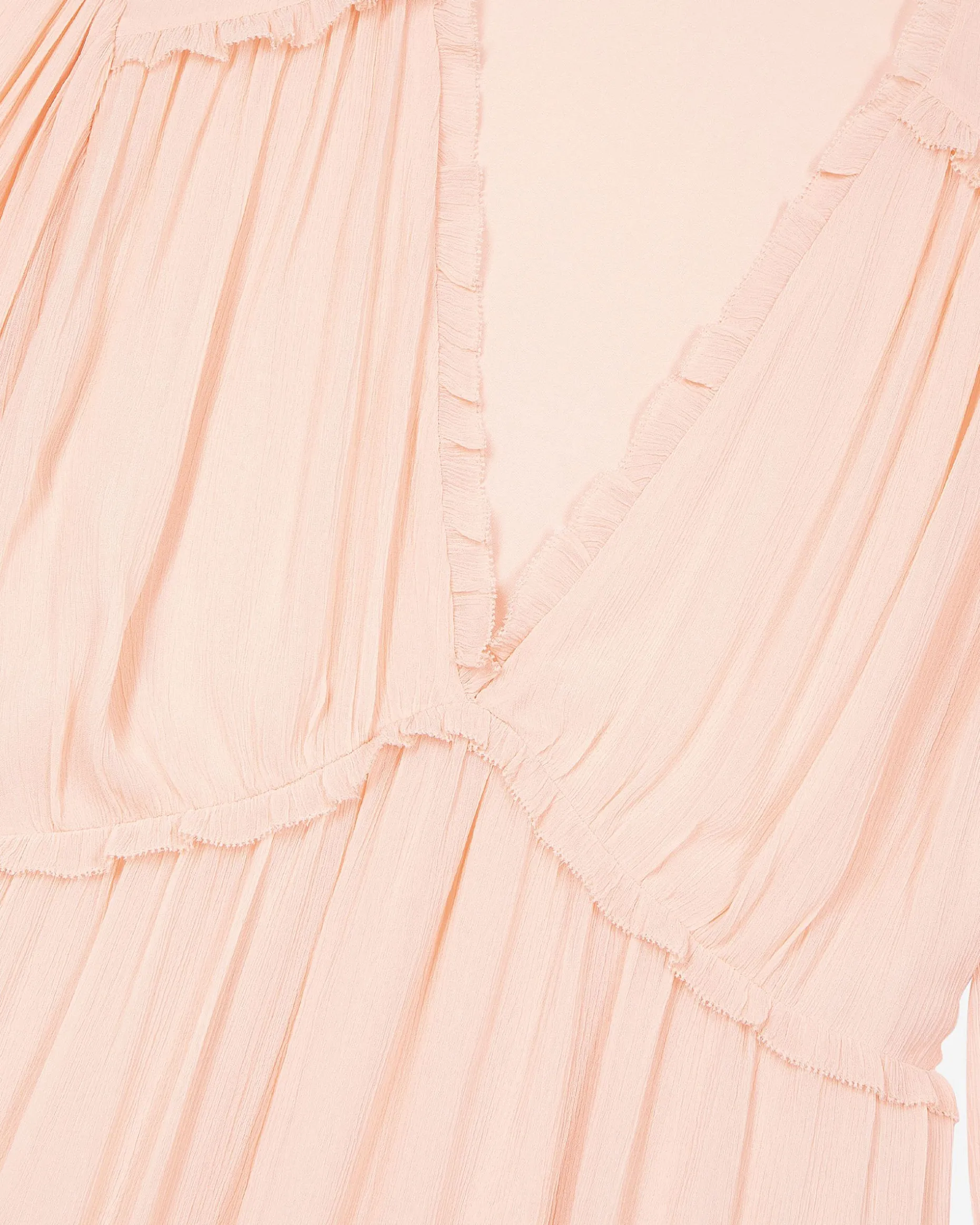 Robe courte volantée pêche