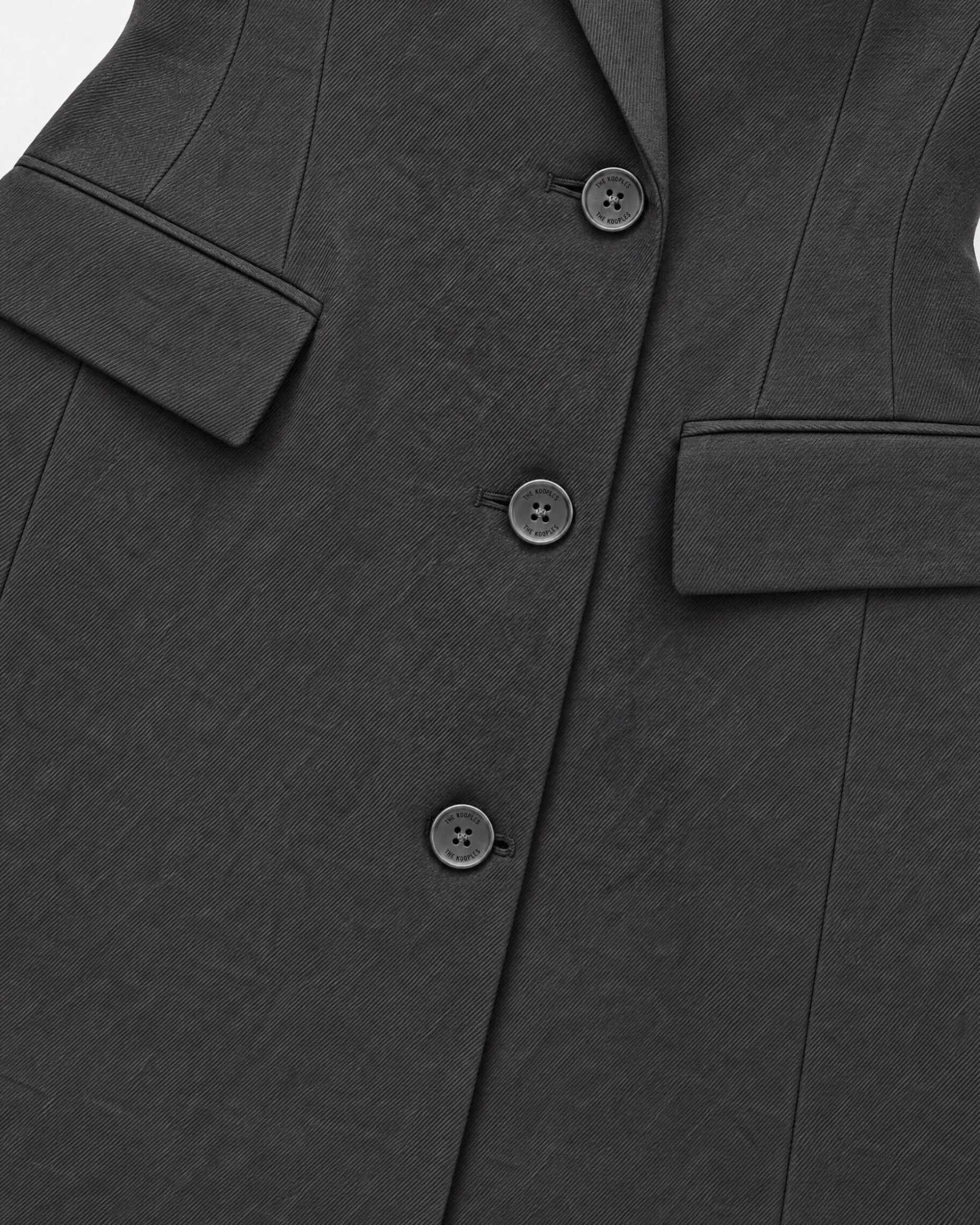 Robe façon blazer en laine mélangée noire
