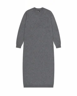 Robe longue en laine et cachemire grise