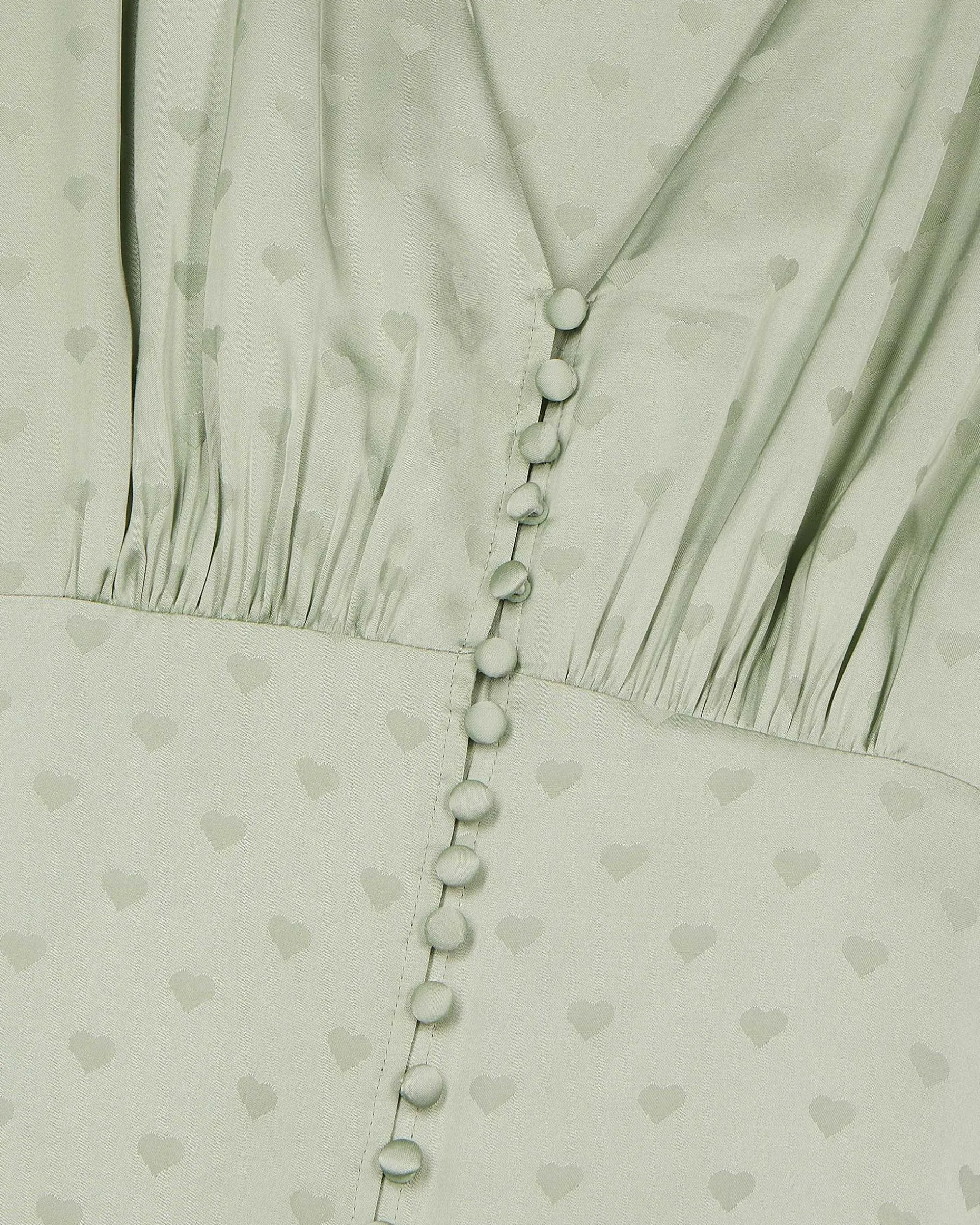 Robe longue jacquard cœur vert