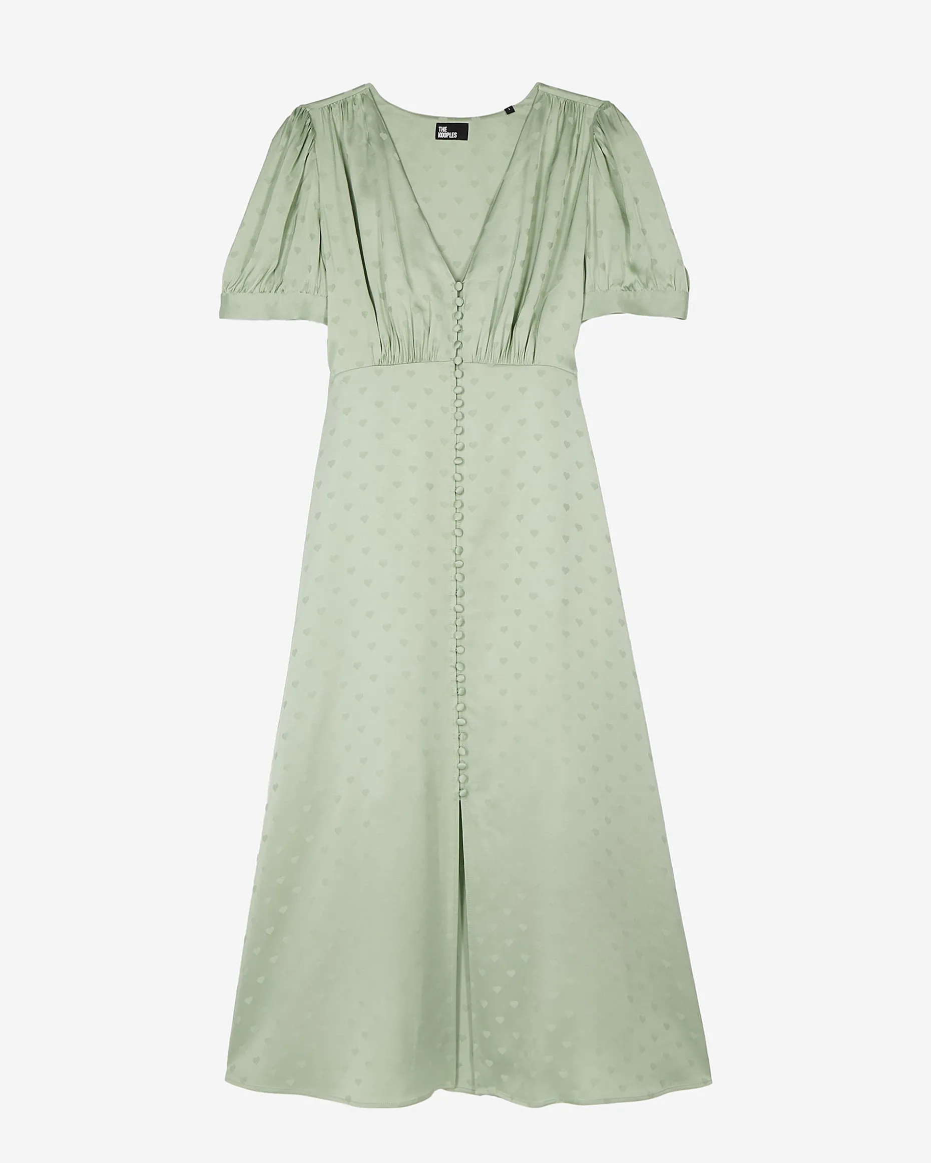 Robe longue jacquard cœur vert
