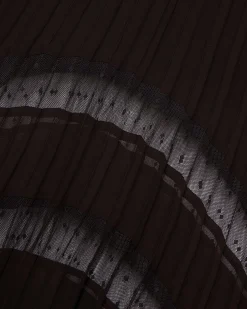 Robe longue plissée marron