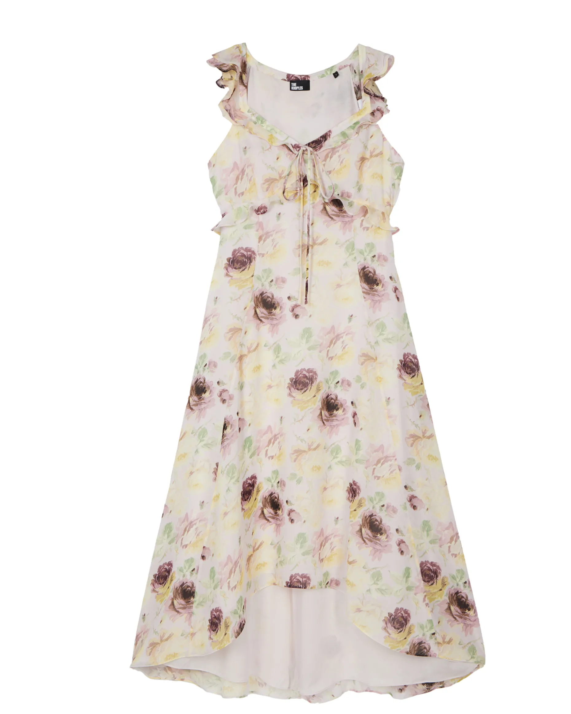 Robe longue volantée imprimé fleuri