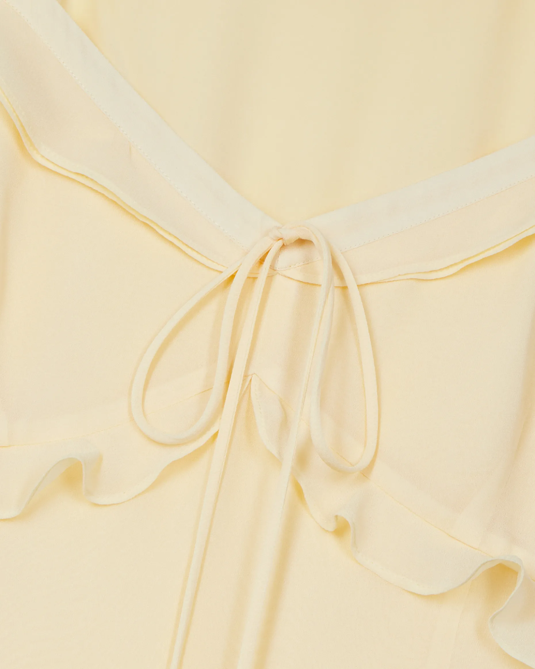 Robe longue volantée jaune