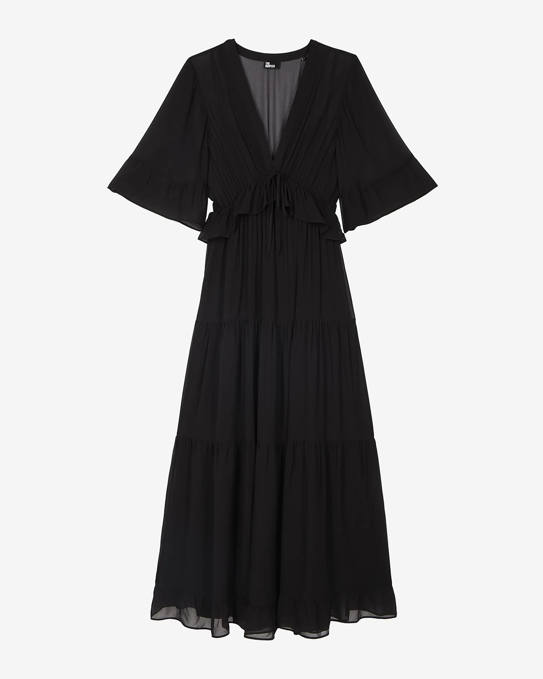 Robe longue volantée noire