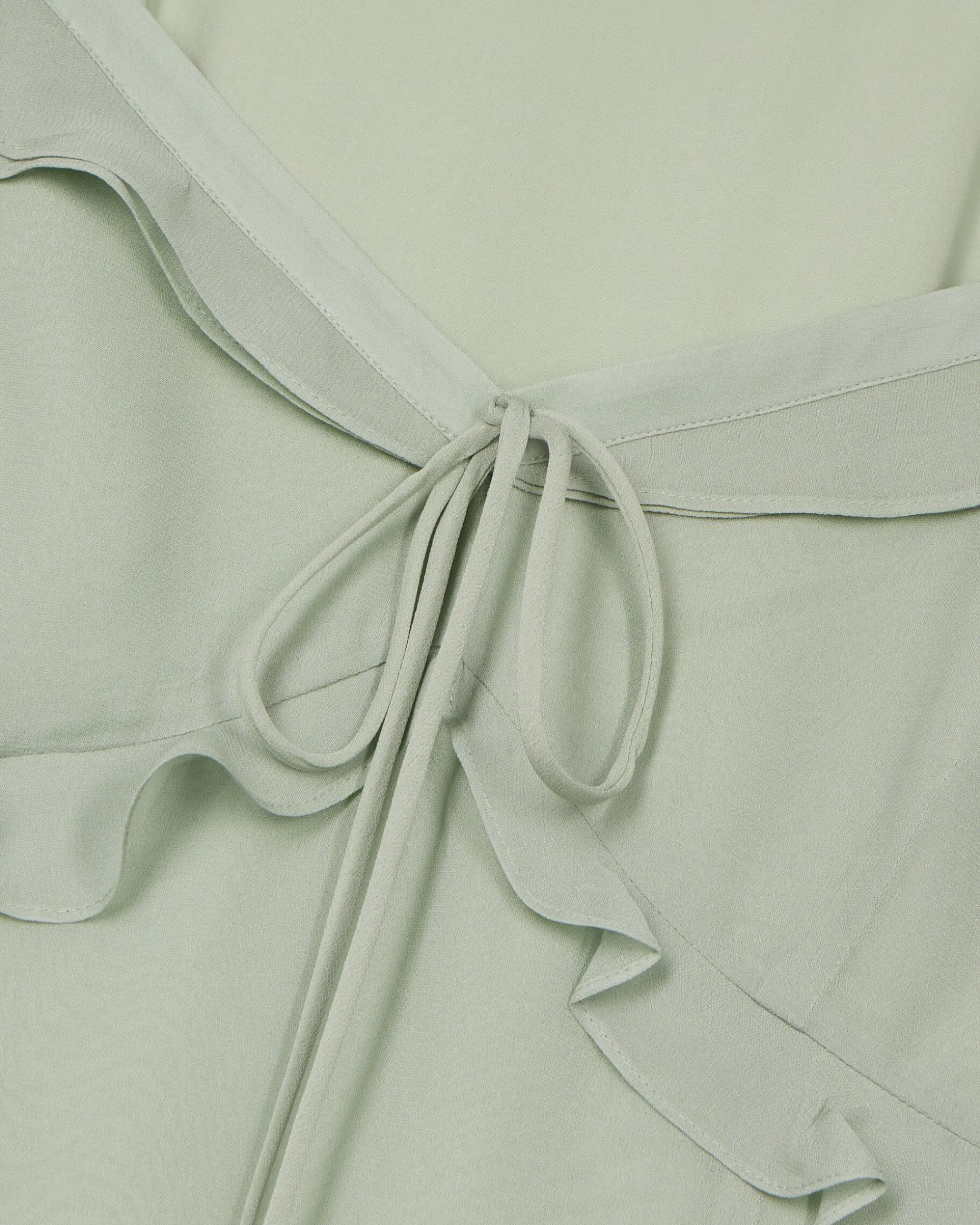 Robe longue volantée verte