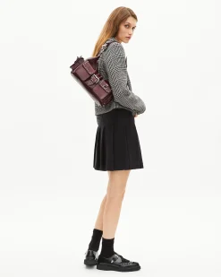 Sac Amelia en cuir craquelé bordeaux