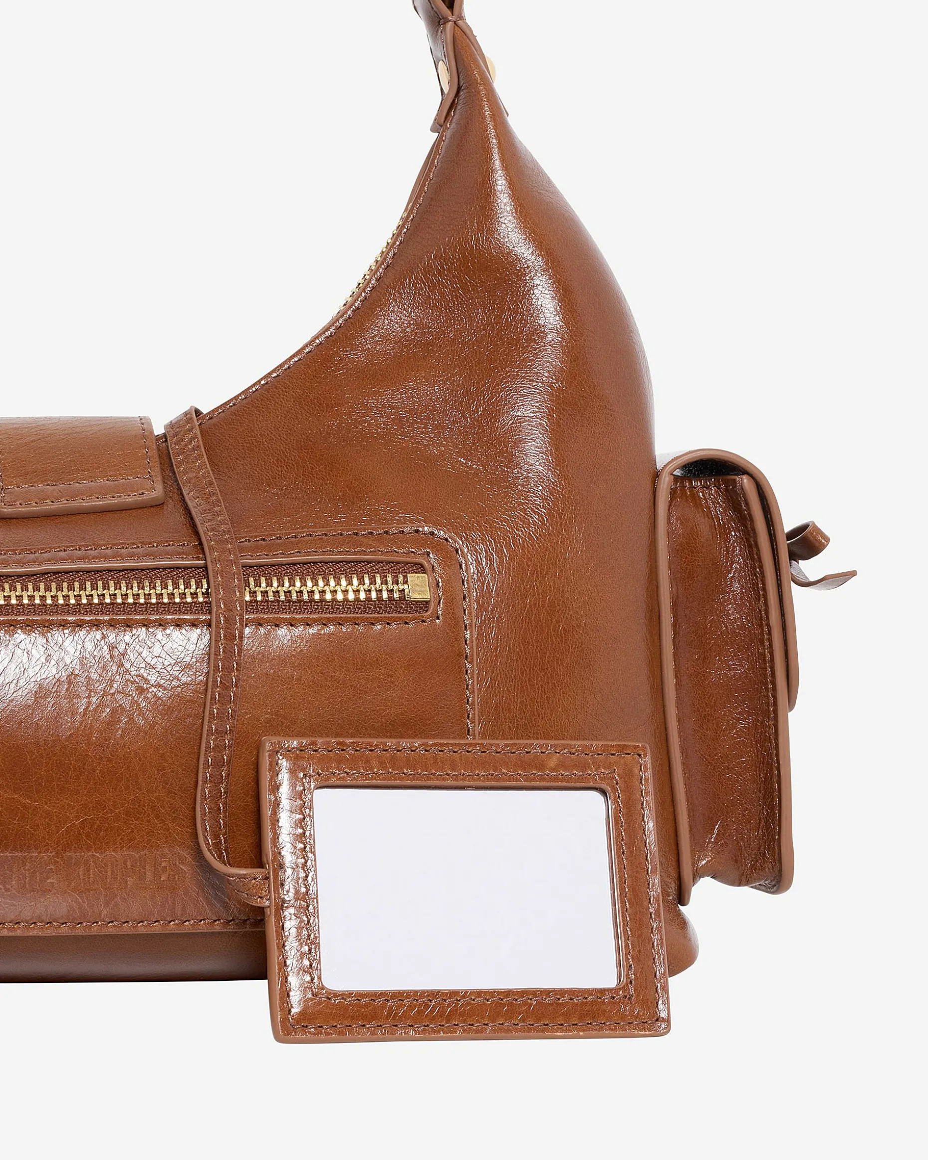Sac Amelia en cuir craquelé marron