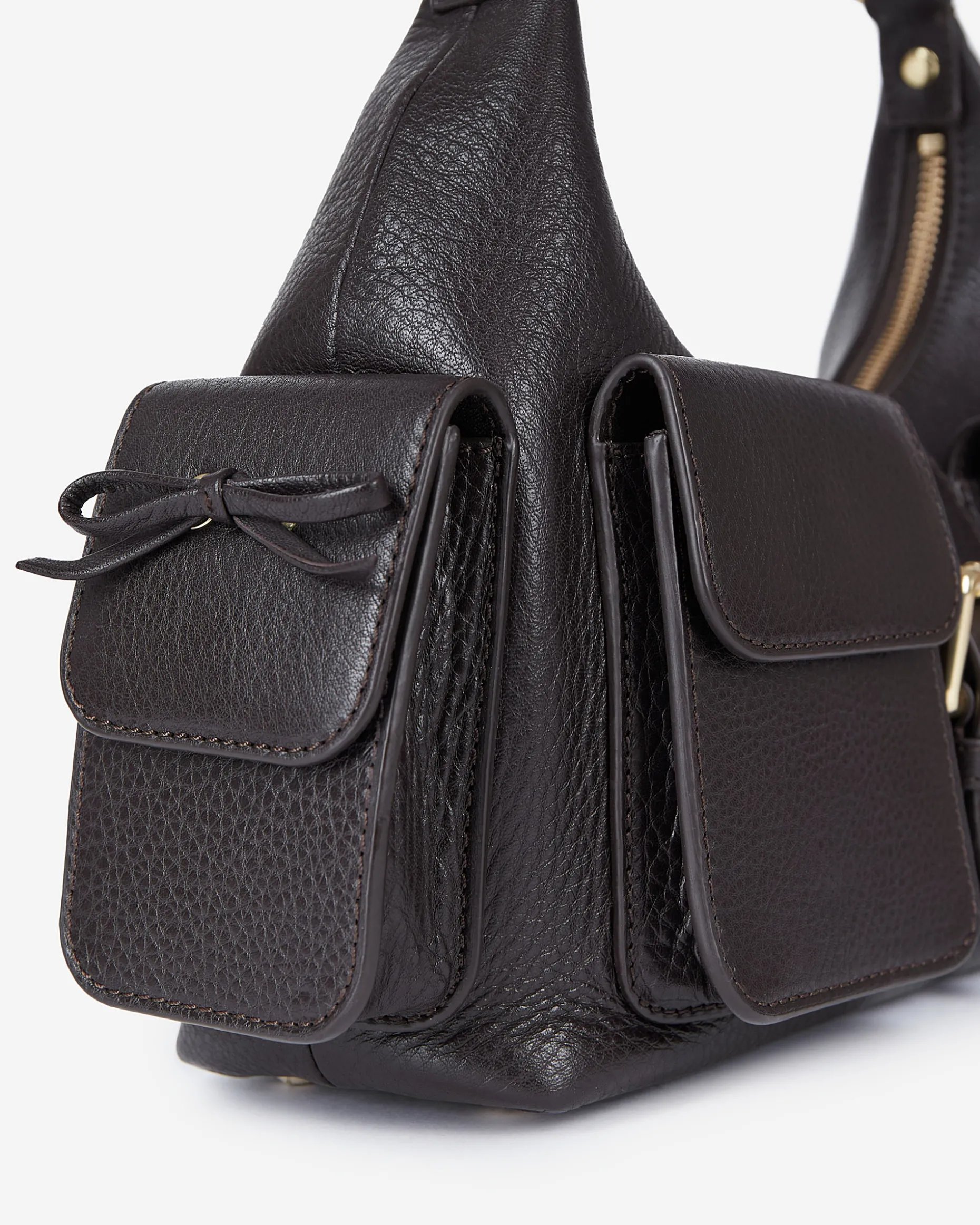 Sac Amelia en cuir grainé marron