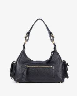 Sac Amelia en cuir grainé noir