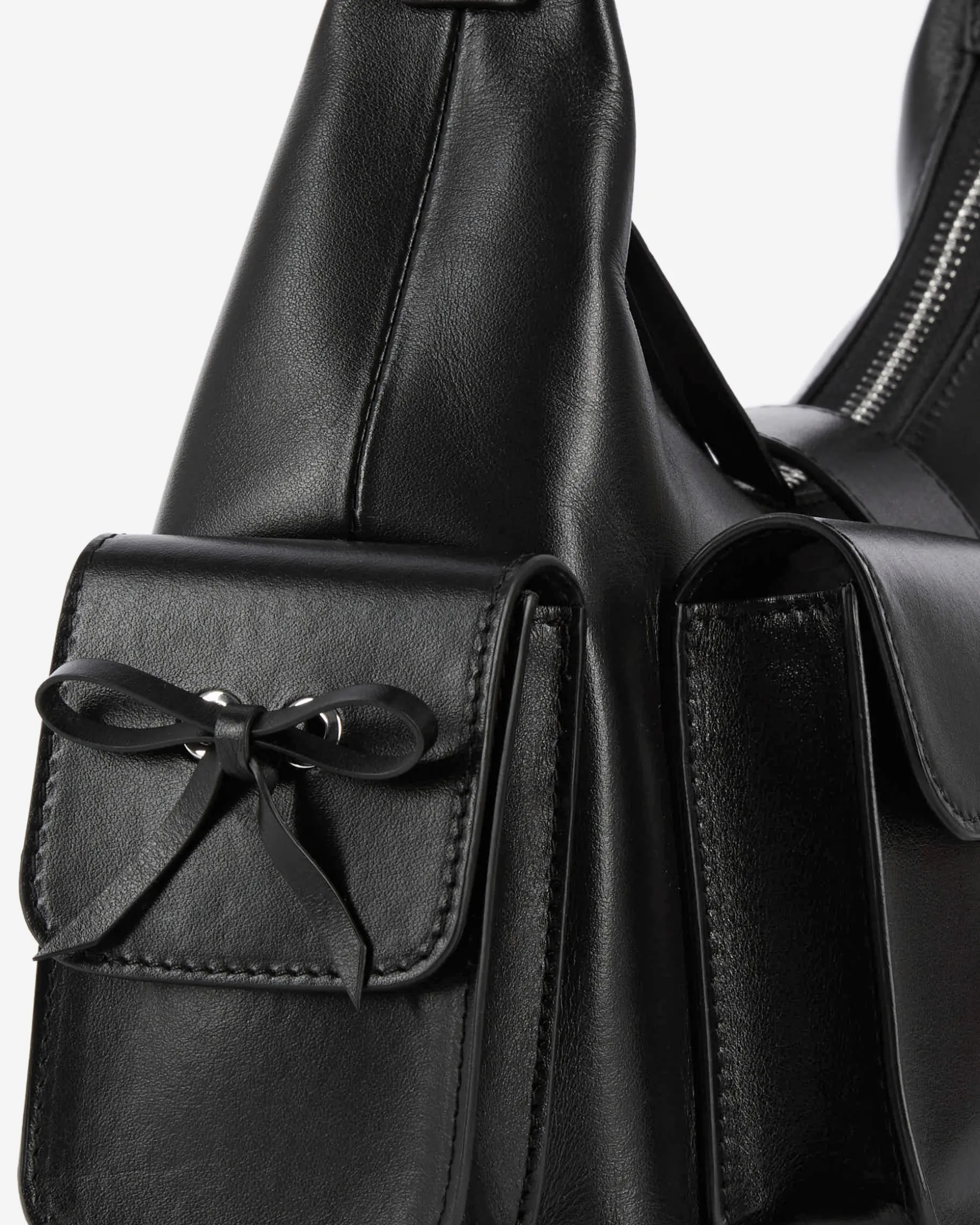 Sac Amelia en cuir lisse noir