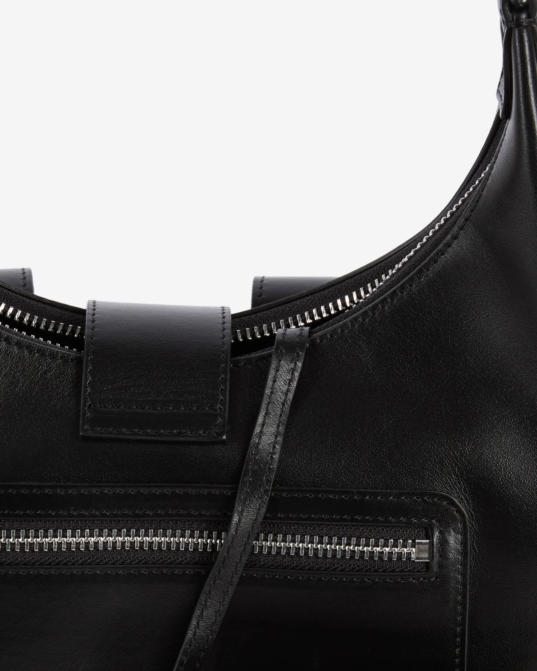 Sac Amelia en cuir lisse noir
