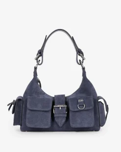 Sac Amelia en cuir suède marine