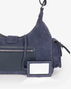 Sac Amelia en cuir suède marine