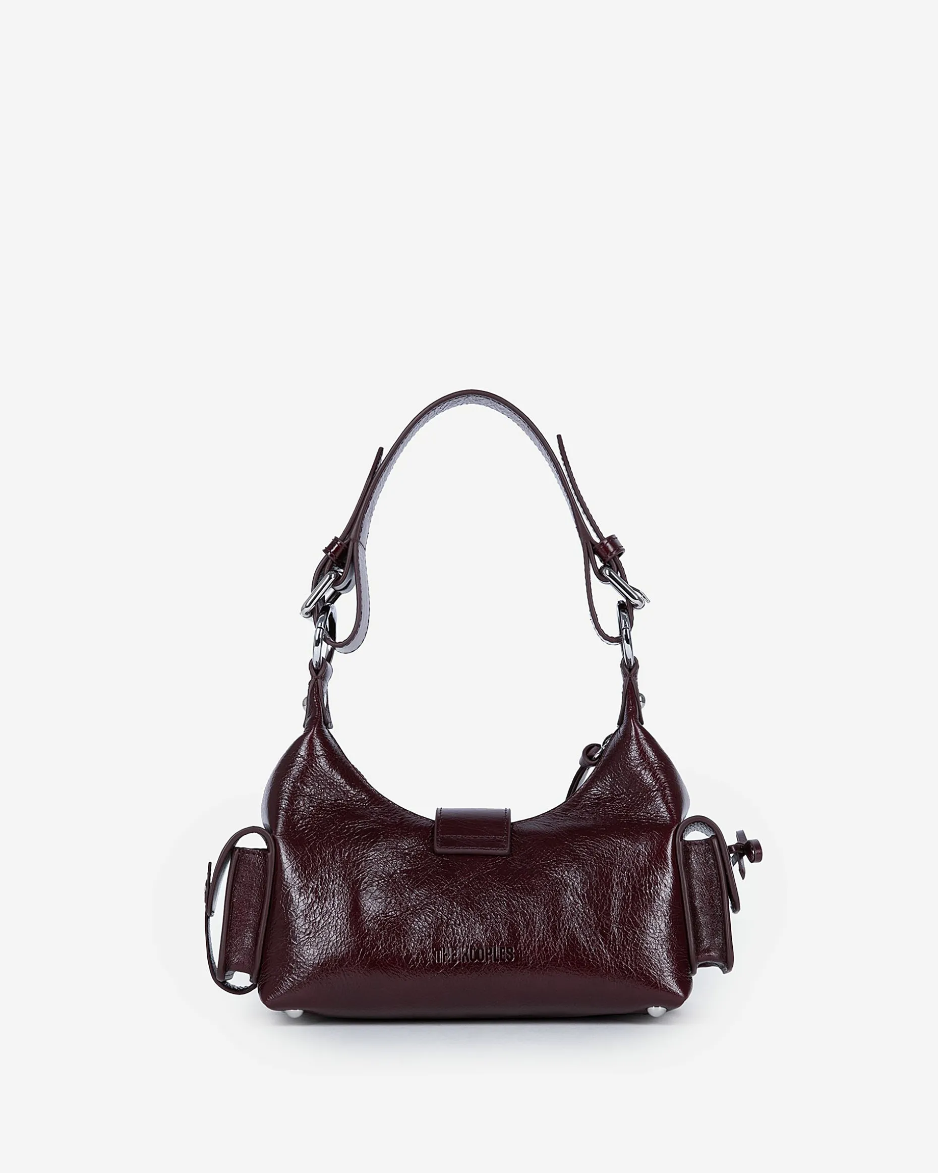 Sac Amelia small en cuir craquelé bordeaux