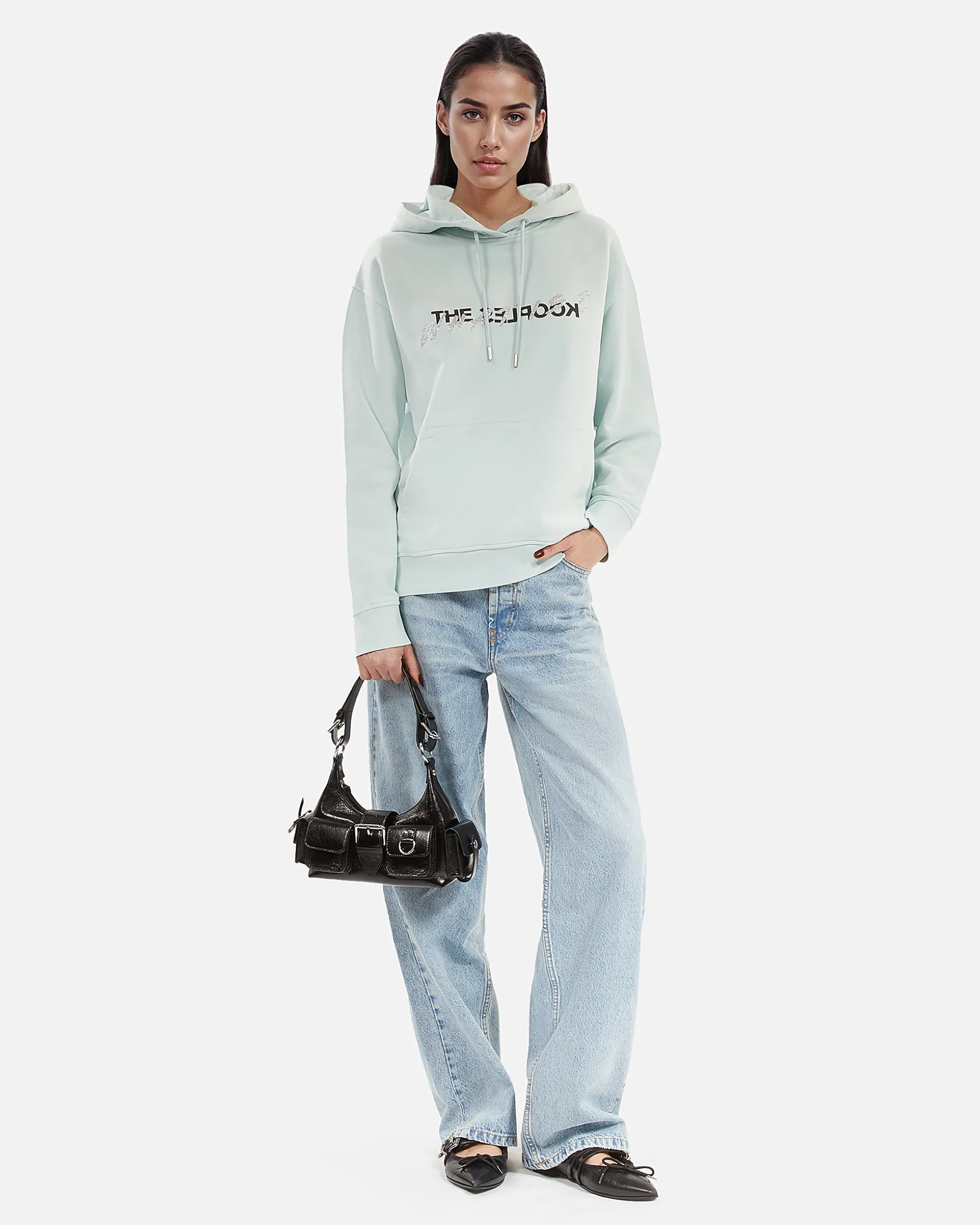 Sac Amelia small en cuir craquelé noir