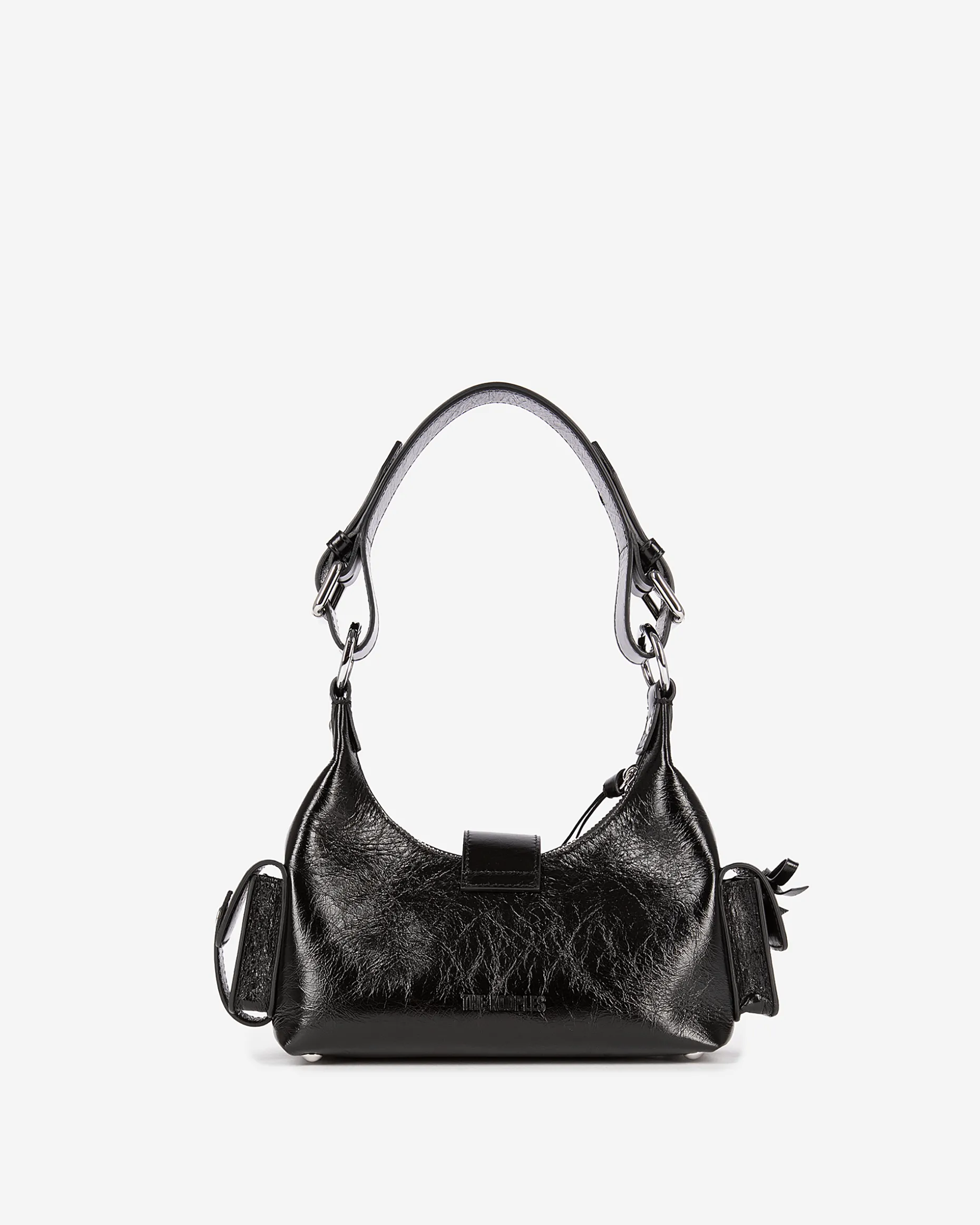 Sac Amelia small en cuir craquelé noir