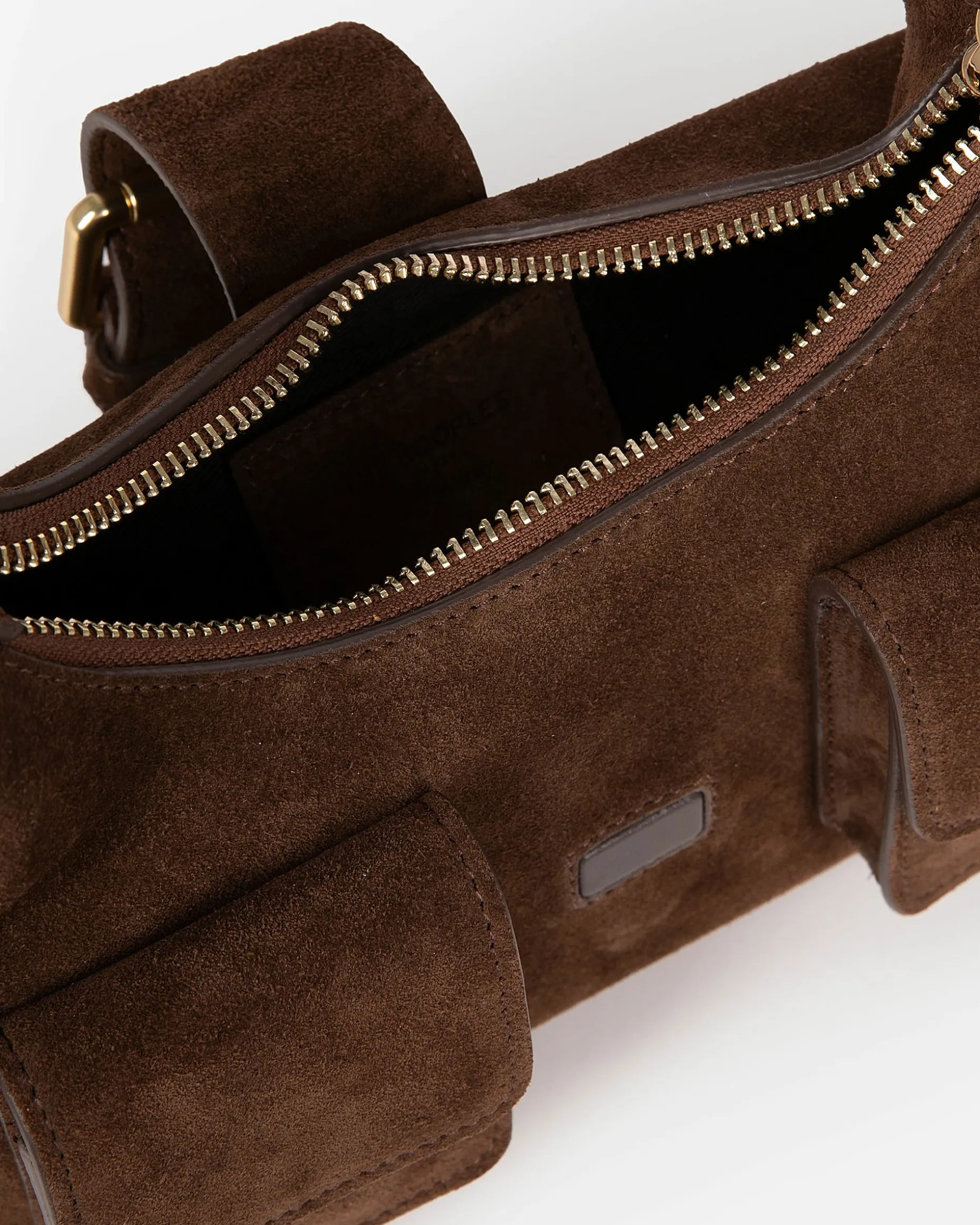 Sac Amelia small en cuir suède marron