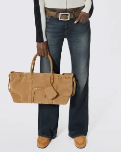 Sac cabas en suède marron