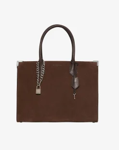 Sac cabas Ming L en suède marron