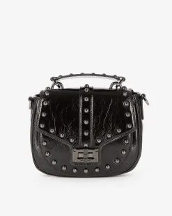 Sac Emily arrondi à studs noir