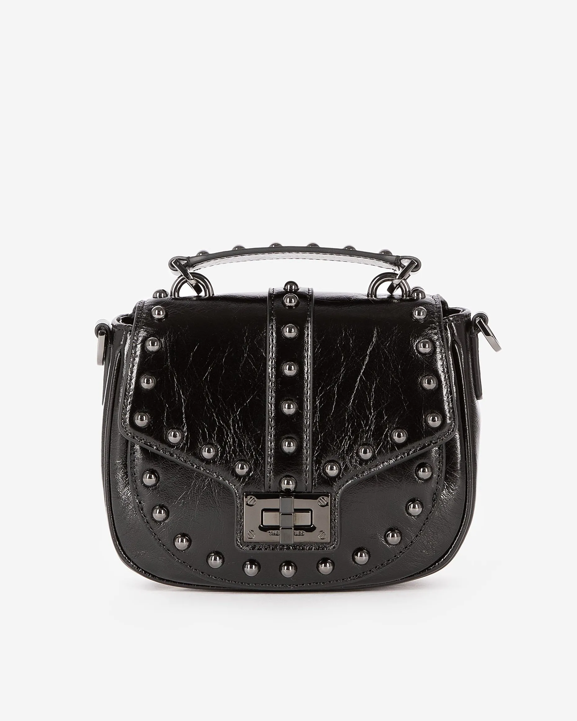 Sac Emily arrondi à studs noir