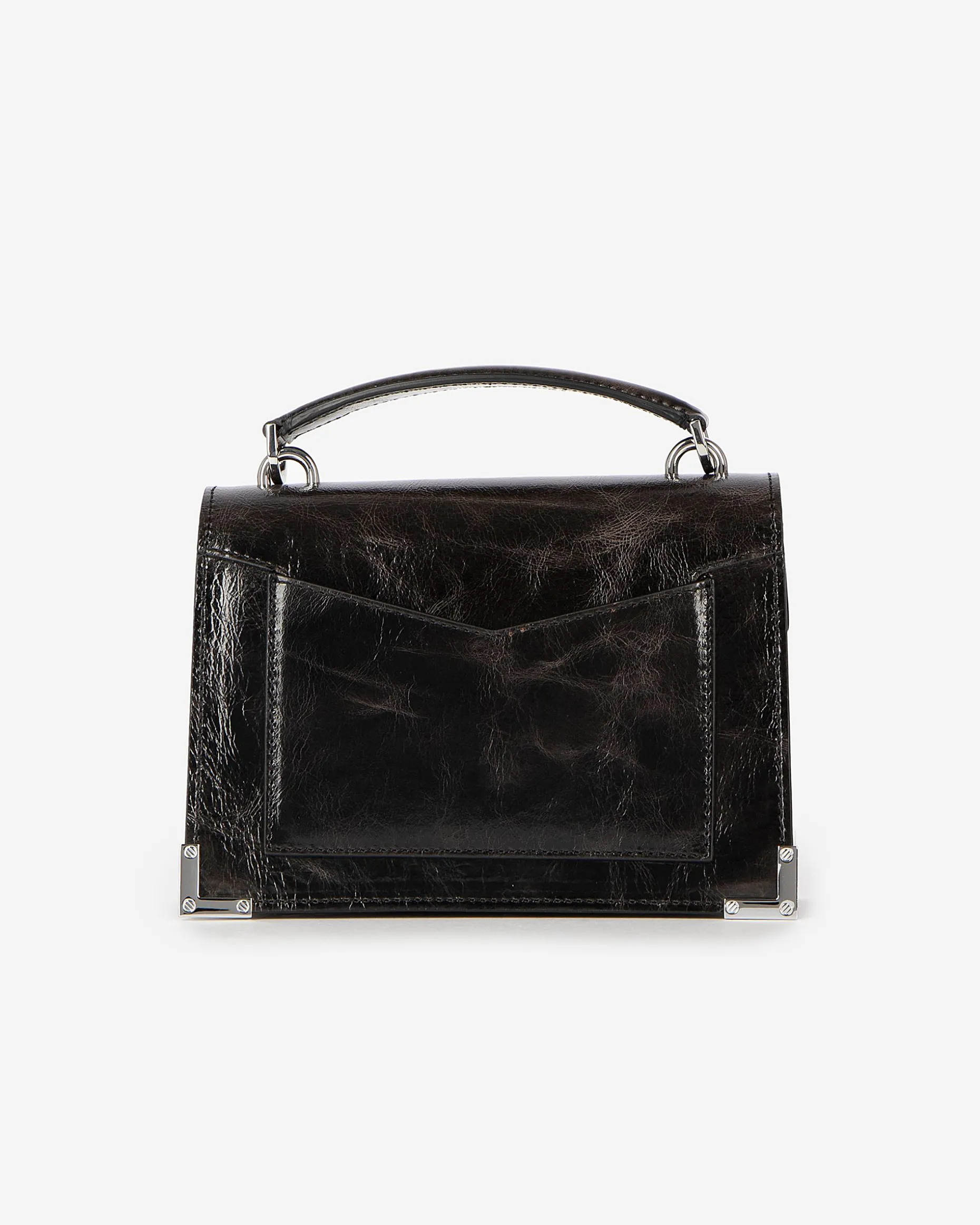 Sac Emily en cuir craquelé marron