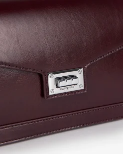 Sac Emily small en cuir craquelé bordeaux