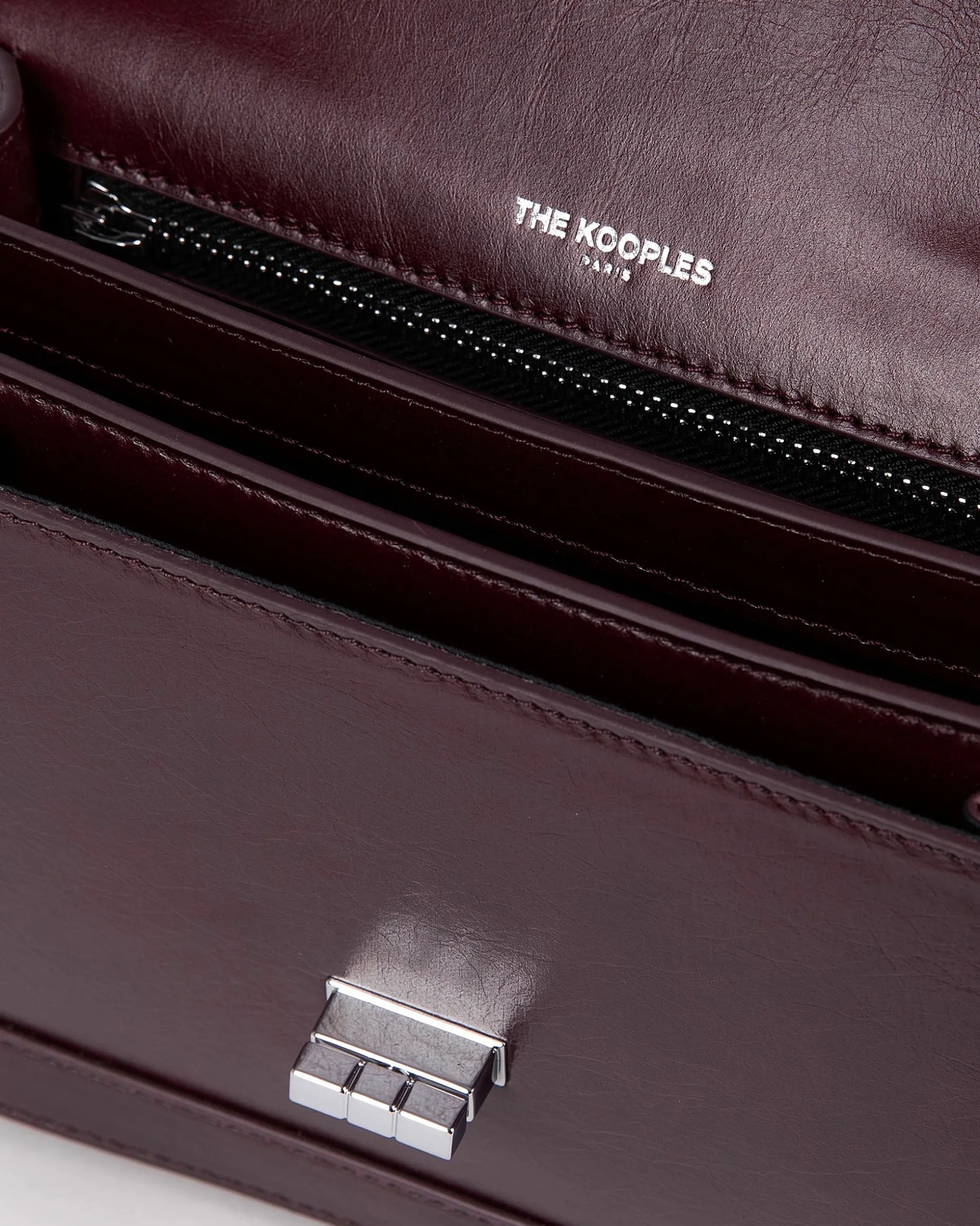 Sac Emily small en cuir craquelé bordeaux