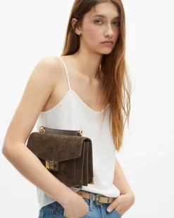 Sac Emily small en suède marron